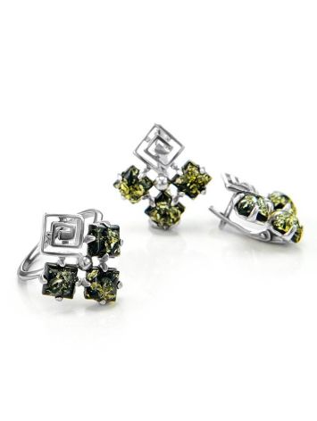 Green Amber Earrings In Sterling Silver The Vernissage, image , picture 6