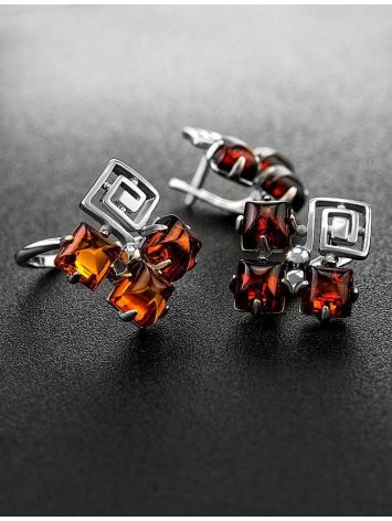 Cognac Amber Earrings In Sterling Silver The Vernissage, image , picture 6