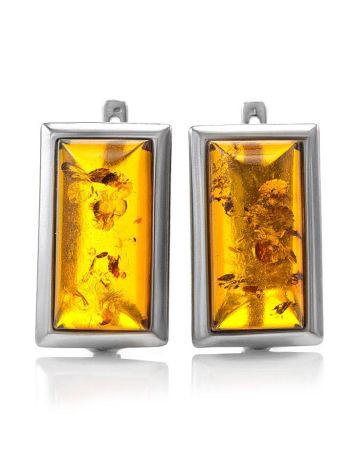 Cognac Amber Earrings In Sterling Silver The Chelsea, image , picture 4