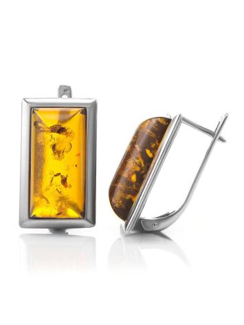 Cognac Amber Earrings In Sterling Silver The Chelsea, image , picture 3