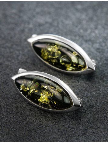 Green Amber Earrings In Sterling Silver The Amaranth, image , picture 2