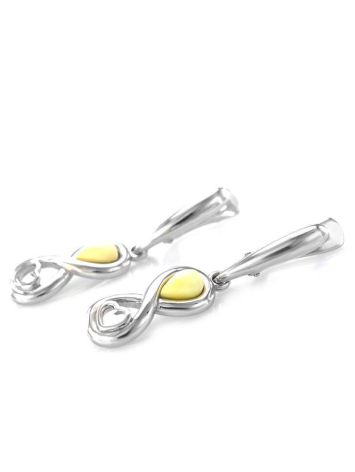 White Amber Earrings In Sterling Silver The Amour, image , picture 4