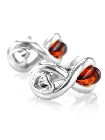 Cute Silver Amber Earrings The Amour, image , picture 3