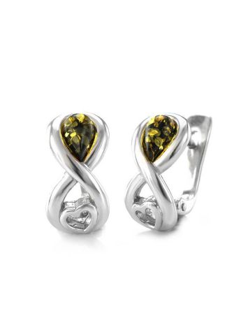 Green Amber Earrings In Sterling Silver The Amour, image , picture 4