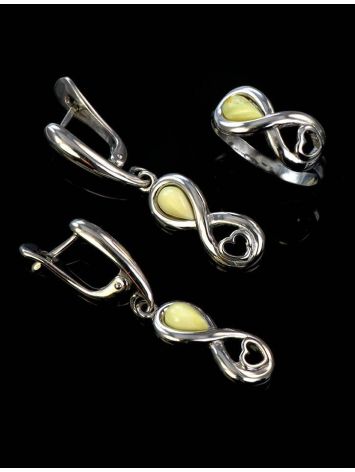 White Amber Earrings In Sterling Silver The Amour, image , picture 5