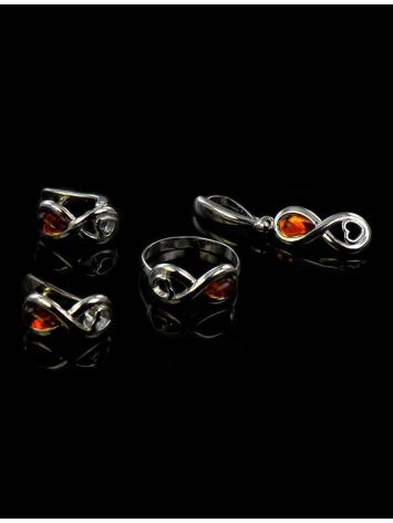 Cute Silver Amber Earrings The Amour, image , picture 6