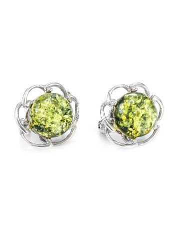 Cute Green Amber Earrings In Sterling Silver The Daisy, image , picture 4