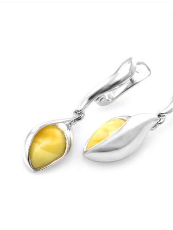 Honey Amber Earrings In Sterling Silver The Peony, image , picture 4