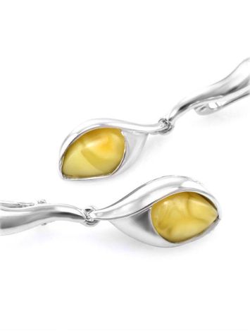 Honey Amber Earrings In Sterling Silver The Peony, image , picture 2