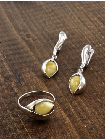 Honey Amber Earrings In Sterling Silver The Peony, image , picture 5