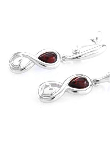 Cherry Amber Earrings In Sterling Silver The Amour, image , picture 2