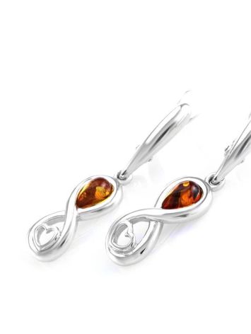 Cognac Amber Earrings In Sterling Silver The Amour, image , picture 3