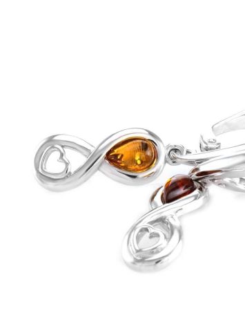 Cognac Amber Earrings In Sterling Silver The Amour, image , picture 4