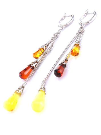 Multicolor Amber Earrings In Sterling Silver The Casablanca, image , picture 4
