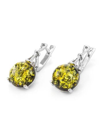 Green Amber Earrings In Sterling Silver The Lucia, image , picture 5