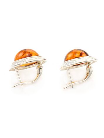 Cognac Amber Earrings In Sterling Silver The Hermitage, image , picture 3
