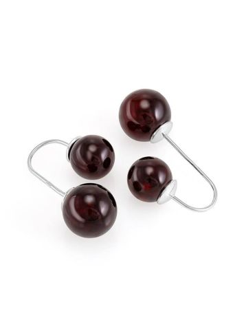 Stylish Cherry Amber Threader Earrings In Sterling Silver The Paris, image , picture 3