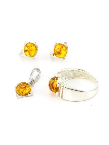 Cognac Amber Earrings In sterling Silver The Rondo, image , picture 5