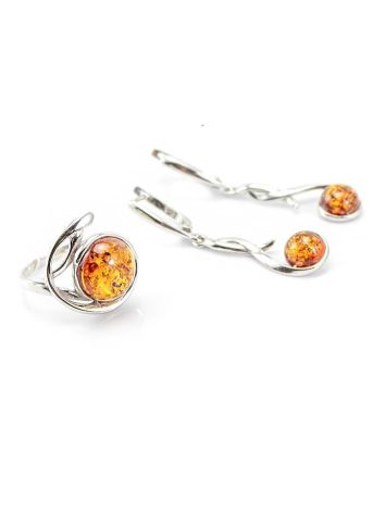 Chic Cognac Amber Earrings In Sterling Silver The Phoenix, image , picture 5