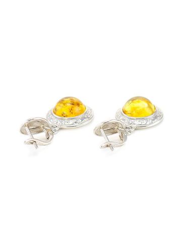 Drop Amber Earrings In Sterling Silver The Hermitage, image , picture 3