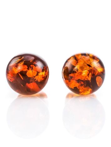 Cognac Amber Earrings In Sterling Silver The Paris, image , picture 4