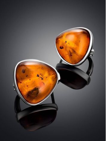 Cognac Amber Earrings In Sterling Silver The Astoria, image , picture 2