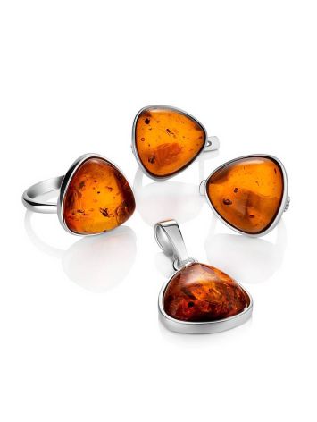 Cognac Amber Earrings In Sterling Silver The Astoria, image , picture 4
