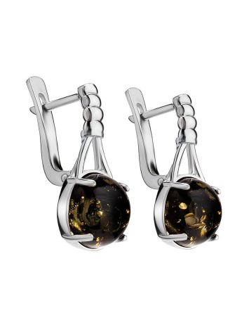Stylish Amber Earrings In Sterling Silver The Shanghai, image , picture 4