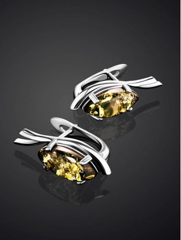 Amber Earrings In Sterling Silver The Verbena, image , picture 2