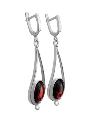 Sterling Silver Drop Earrings With Cherry Amber The Sultan, image , picture 3