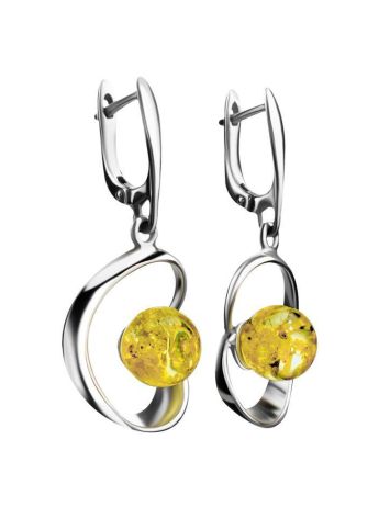 Drop Amber Earrings In Sterling Silver The Flamenco, image , picture 4