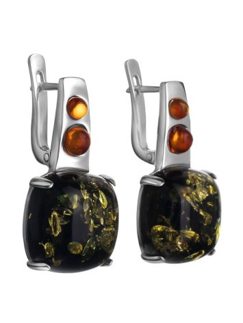 Multicolor Amber Earrings In Sterling Silver The Prussia, image , picture 4