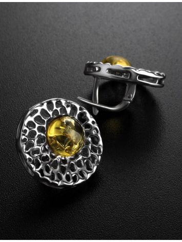 Lemon Amber Earrings In Sterling Silver The Venus, image , picture 2