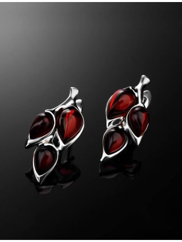 Floral Amber Earrings In Sterling Silver The Verbena, image , picture 2