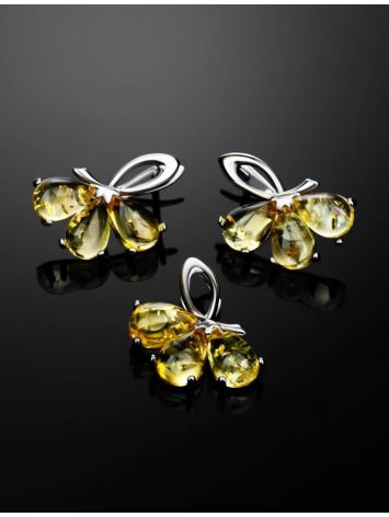 Bright Amber Earrings In Sterling Silver The Dandelion, image , picture 4