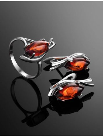 Amber Earrings In Sterling Silver The Verbena, image , picture 5