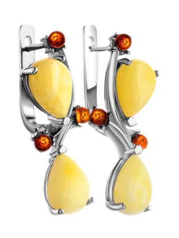 Lovely Silver Earrings With Honey Amber The Symphony, image , picture 4