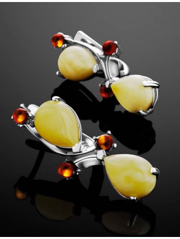 Lovely Silver Earrings With Honey Amber The Symphony, image , picture 2