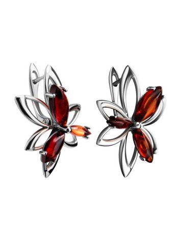 Floral Amber Earrings In Sterling Silver The Verbena, image , picture 3