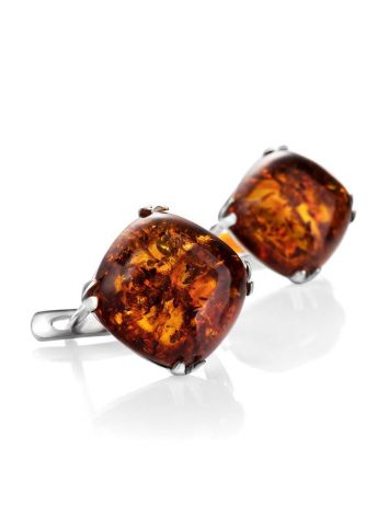 Shimmering Amber Earrings In Silver The Byzantium, image , picture 3