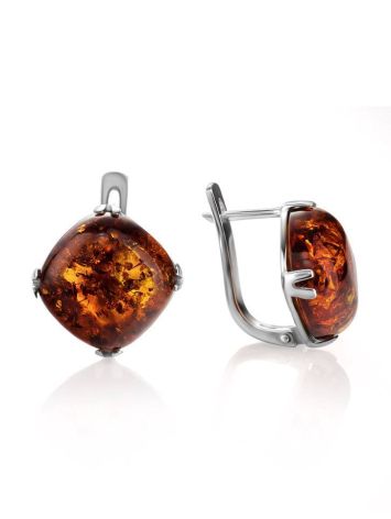 Shimmering Amber Earrings In Silver The Byzantium, image , picture 4