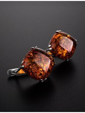 Shimmering Amber Earrings In Silver The Byzantium, image , picture 2