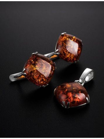 Shimmering Amber Earrings In Silver The Byzantium, image , picture 5