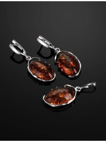 Drop Amber Earrings In Sterling Silver The Vivaldi, image , picture 4