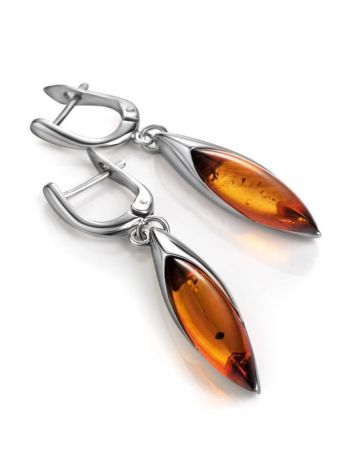 Drop Amber Earrings In Sterling Silver The Gaudi, image , picture 3