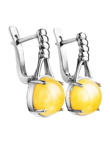 Stylish Honey Amber Earrings In Sterling Silver The Shanghai, image , picture 4