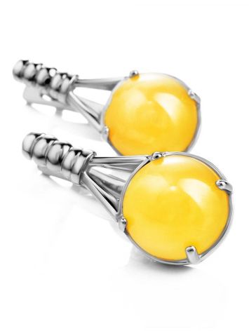 Stylish Honey Amber Earrings In Sterling Silver The Shanghai, image , picture 3