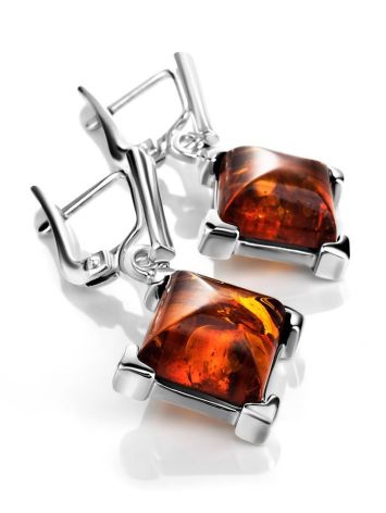 Amber Earrings In Sterling Silver The Athena, image , picture 3