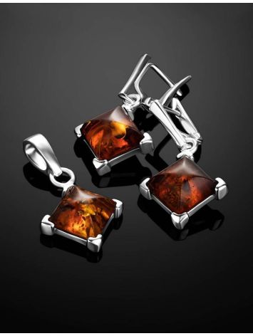 Amber Earrings In Sterling Silver The Athena, image , picture 5