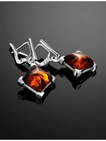 Amber Earrings In Sterling Silver The Athena, image , picture 2